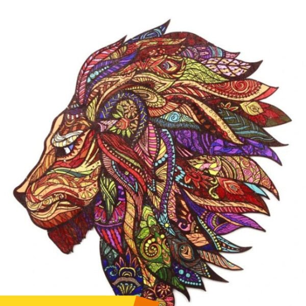 Lion King Wooden Jigsaw Puzzle Factory LION Wooden Shaped Animal Jigsaw Puzzle Toy Carton Wooden Box Packaging Can Be Customized